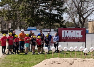 Construction company at groundbreaking event